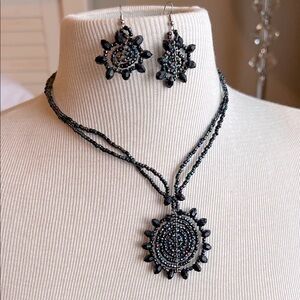 Elegant Multi Midnight color Beaded Necklace